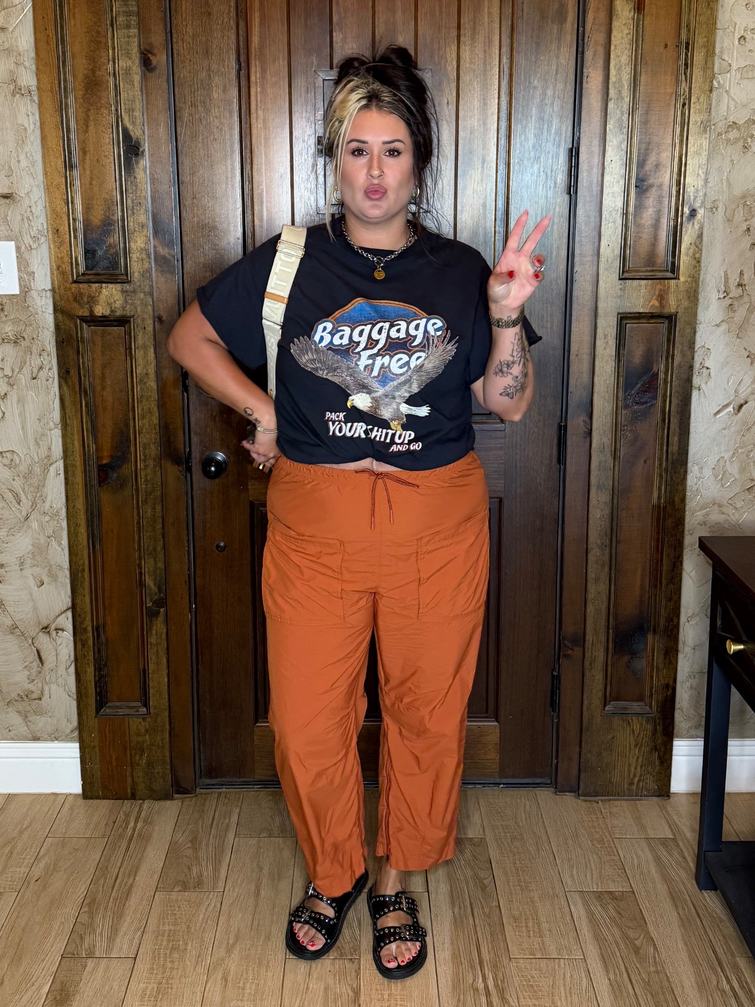 Tuesday vibes ✨🦅
Pants are free people 
Shirt is Pebby Forevee 

#LTKStyleTip #LTKFindsUnder50 #LTKMidsize