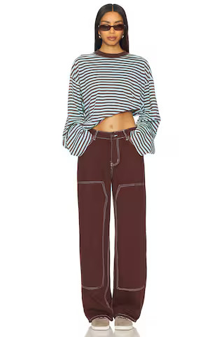 LIONESS Bloom Long Sleeve Top in Chocolate Sea Stripe from Revolve.com | Revolve Clothing (Global)