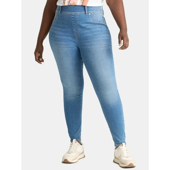 Terra & Sky Women's Plus Size High Rise Jeggings, 28" Inseam, Sizes 0X-4X | Walmart (US)