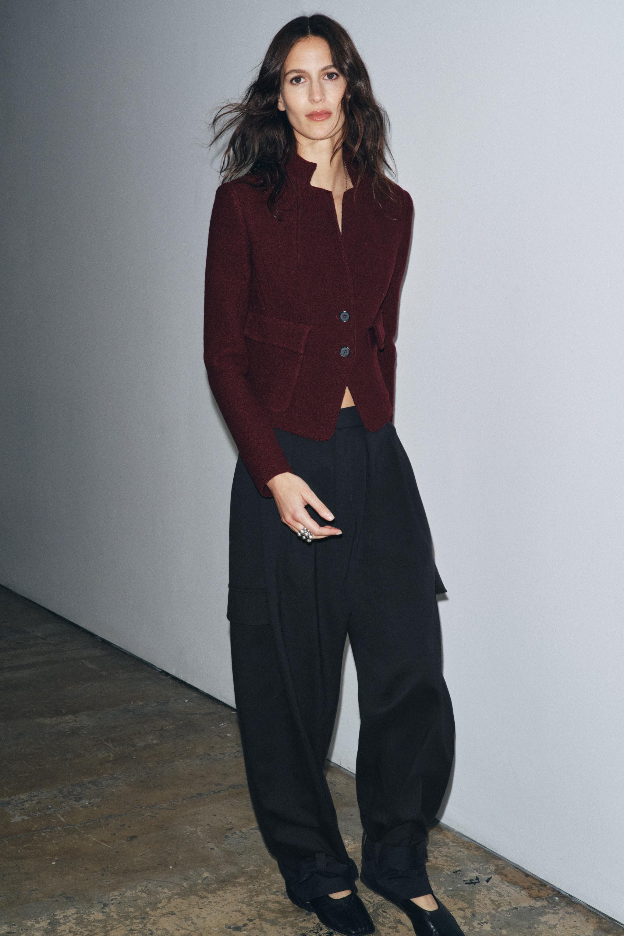 FITTED BOUCLÉ WOOL JACKET ZW COLLECTION | Zara UK