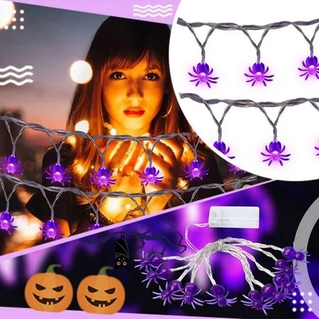 HIBRO Halloween Spider Light String Decoration Light 10 LED Battery Type 1.5M | Walmart (US)