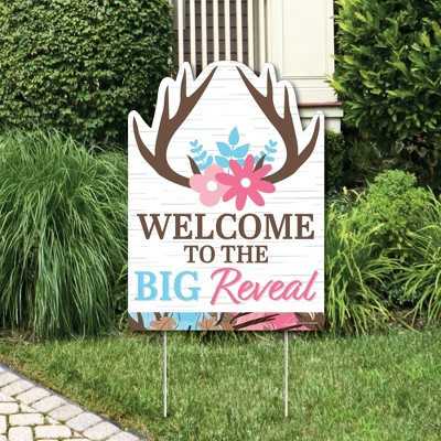 Big Dot of Happiness Buck or Doe - Party Decorations - Hunting Gender Reveal Party Welcome Yard Sign | Target