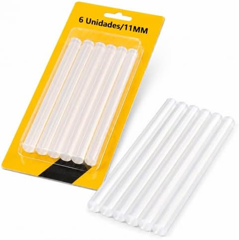 Kit Bastão de Cola Quente Transparente - 11MM x 18CM, Kit 6 Unidades, Alta Aderência, Compatív... | Amazon (BR)