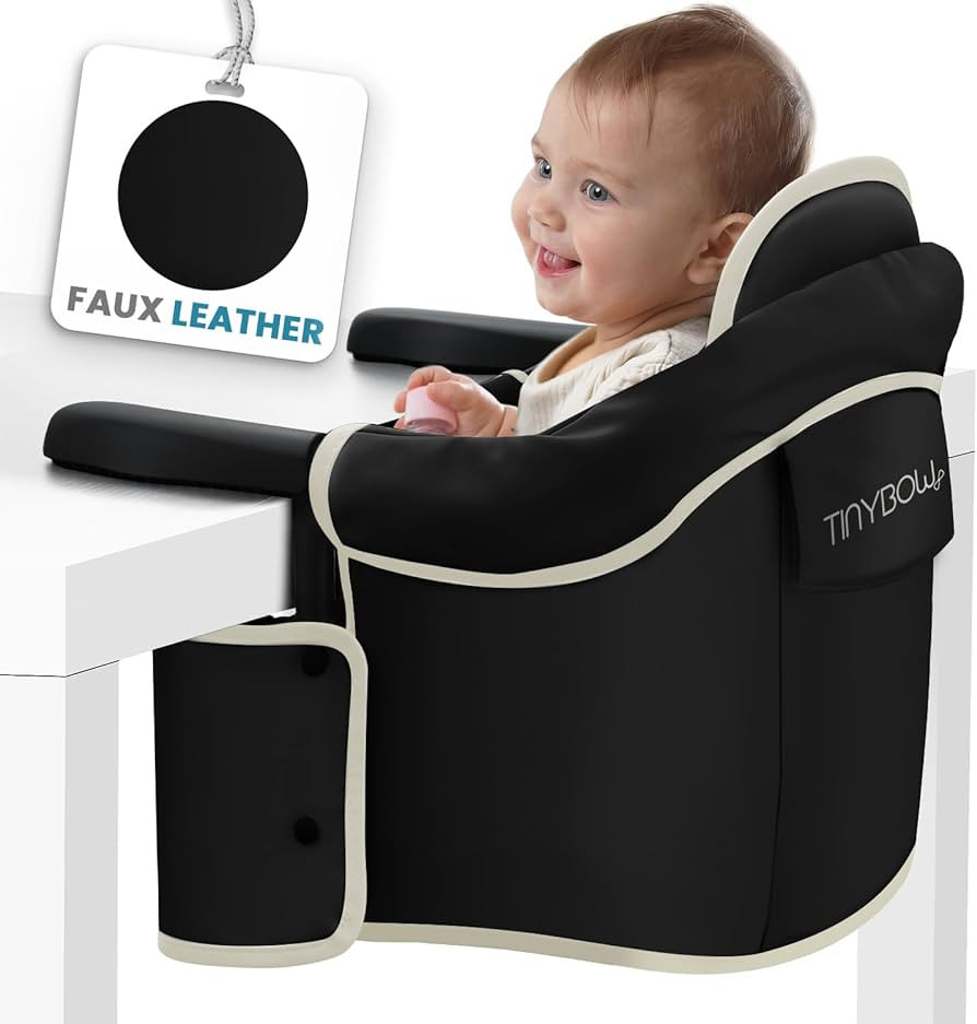 Elegant Faux Leather Hook-On High Chair for Baby - Portable Baby Seat for Eating, Travel and Tabl... | Amazon (US)