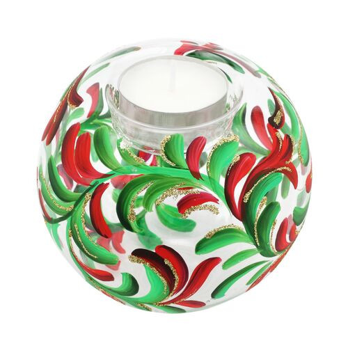 Illuminare Holiday Scroll Votive - Green - VIETRI - Handcrafted | One Kings Lane