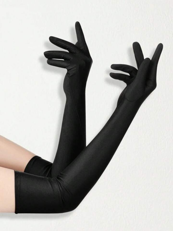 1 Pairs Long Gloves Women Satin Gloves 21" Long Gloves for Women Fancy Opera Gloves Elbow Lenth G... | SHEIN