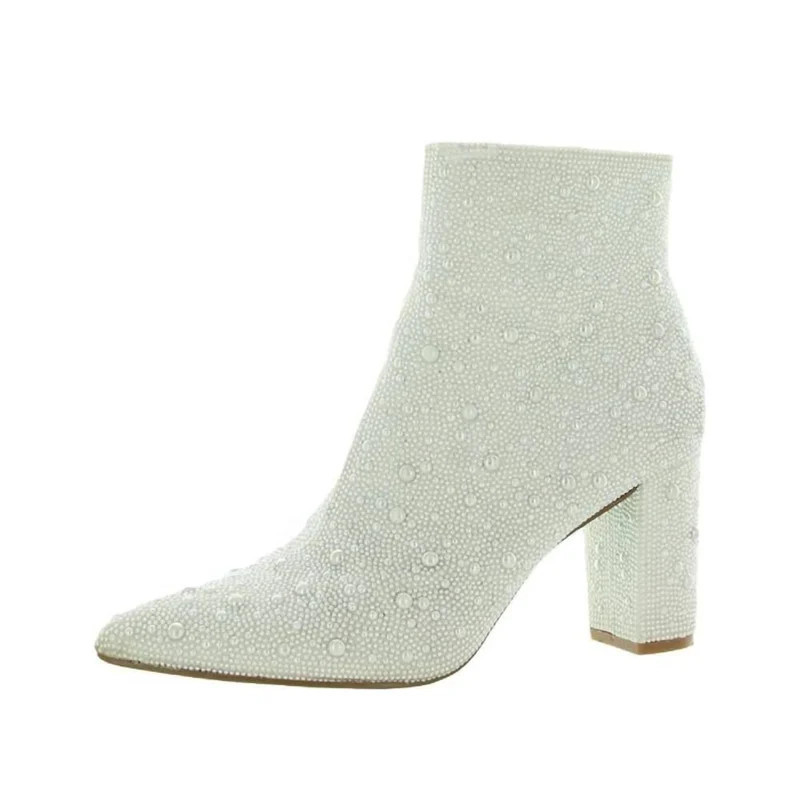 Betsey Johnson Cady Pearl Ankle Boot In Pearl White - White - 9.5 | Verishop
