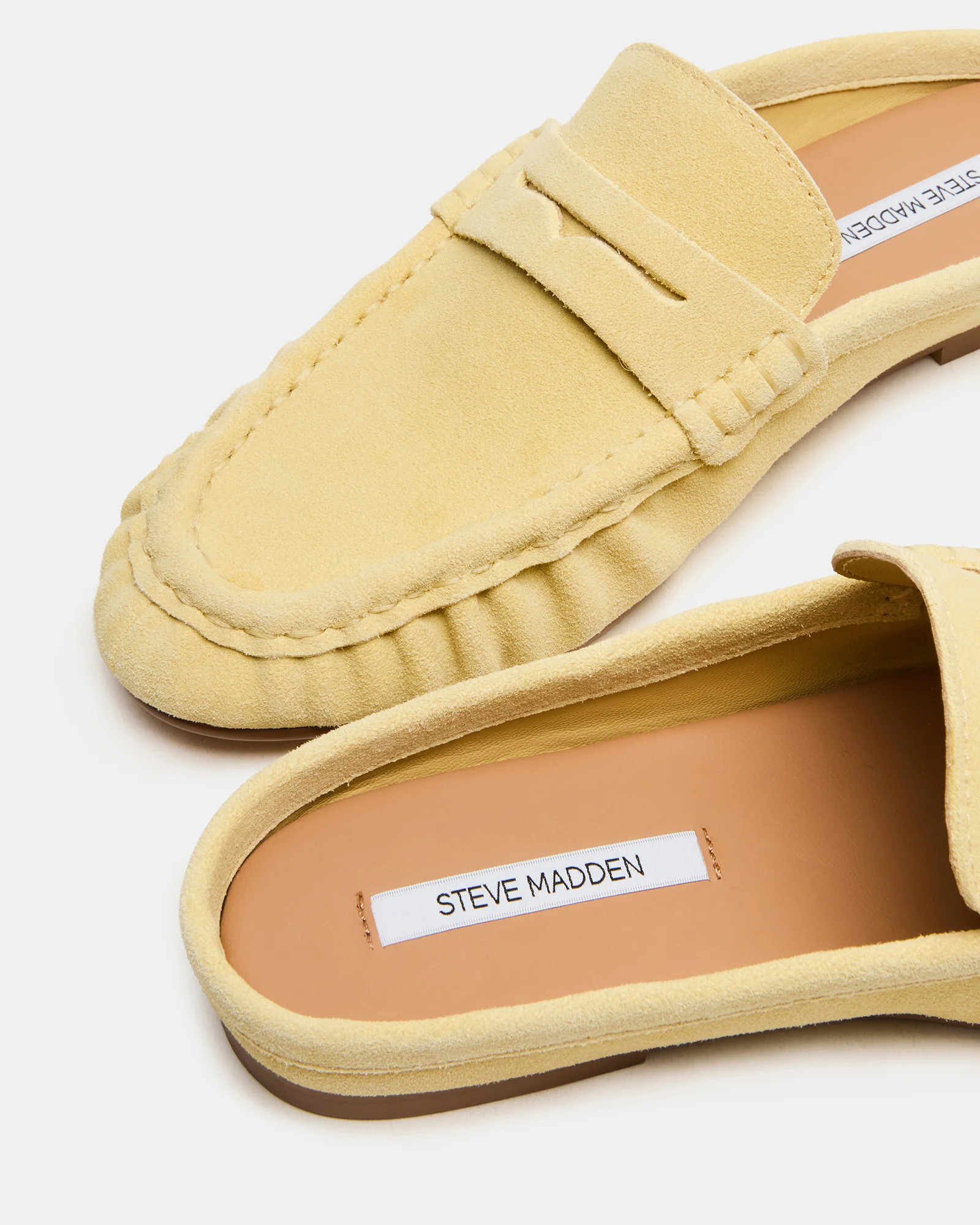 RAFE Butter Yellow Suede Slip-On Mule Women's Flat | Steve Madden (US)