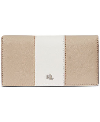 Lauren Ralph LaurenCrosshatch Leather Slim Snapped-Closure Wallet | Macy's