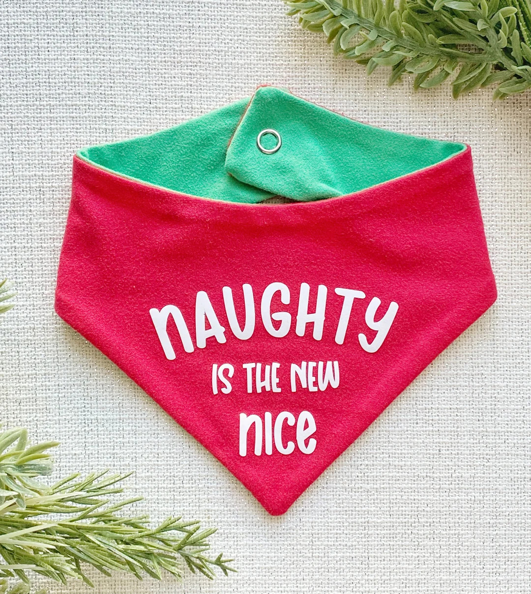 Naughty or Nice Reversible Dog Bandana Christmas Dog Bandana - Etsy | Etsy (US)