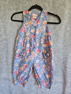 Vintage Laura Ashley Mother & Child Blue Floral  Romper Size 4 Height 104cm/41"  | eBay | eBay US