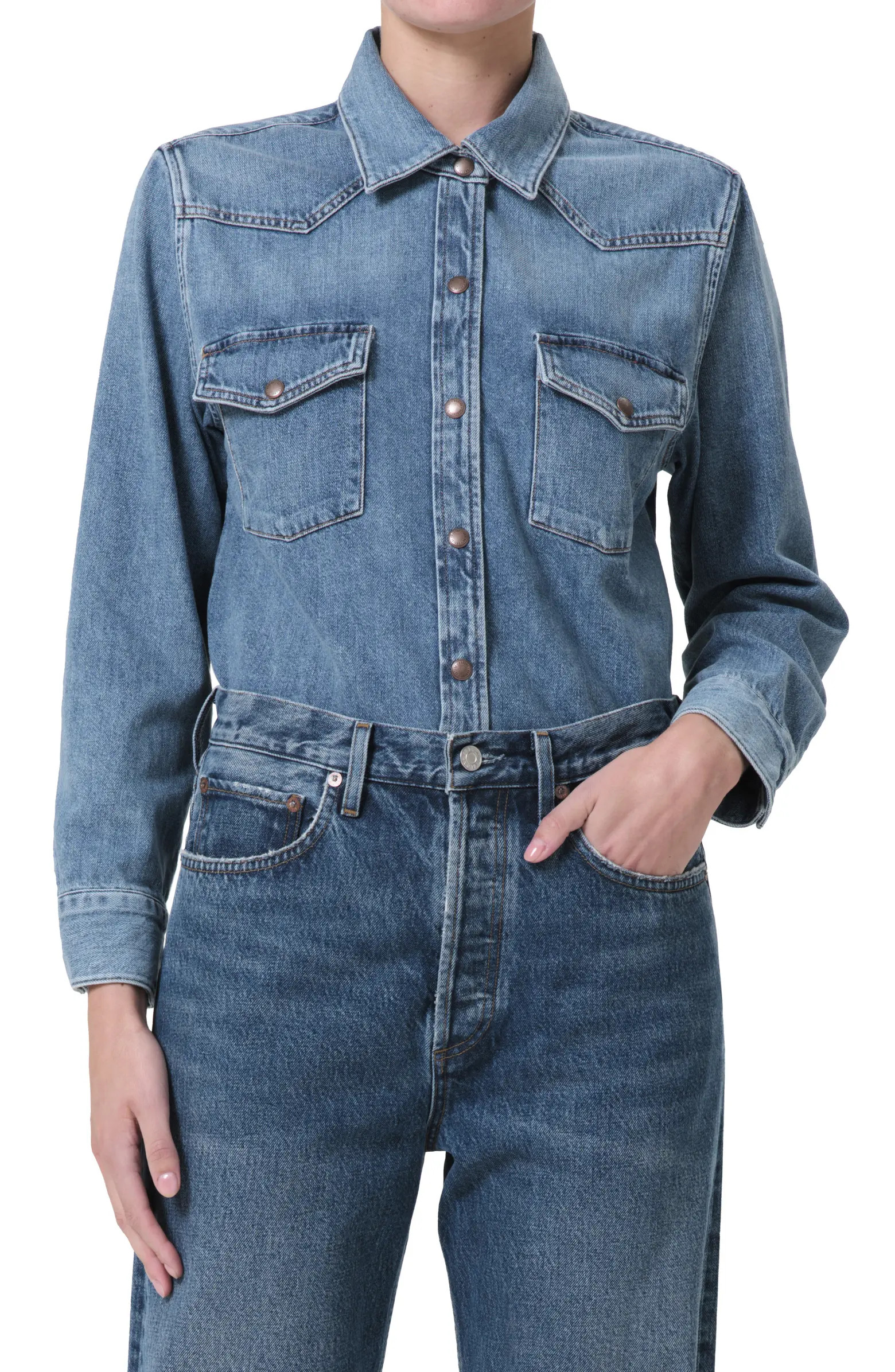 Glinda Denim Button-Up Shirt | Nordstrom