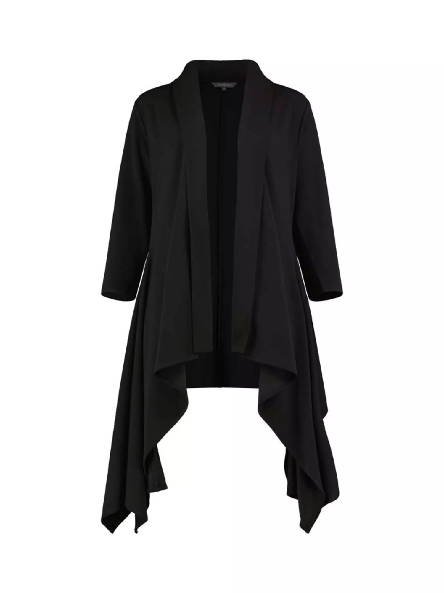 HotSquash Handkerchief Hem Waterfall Jacket, Black | John Lewis (UK)