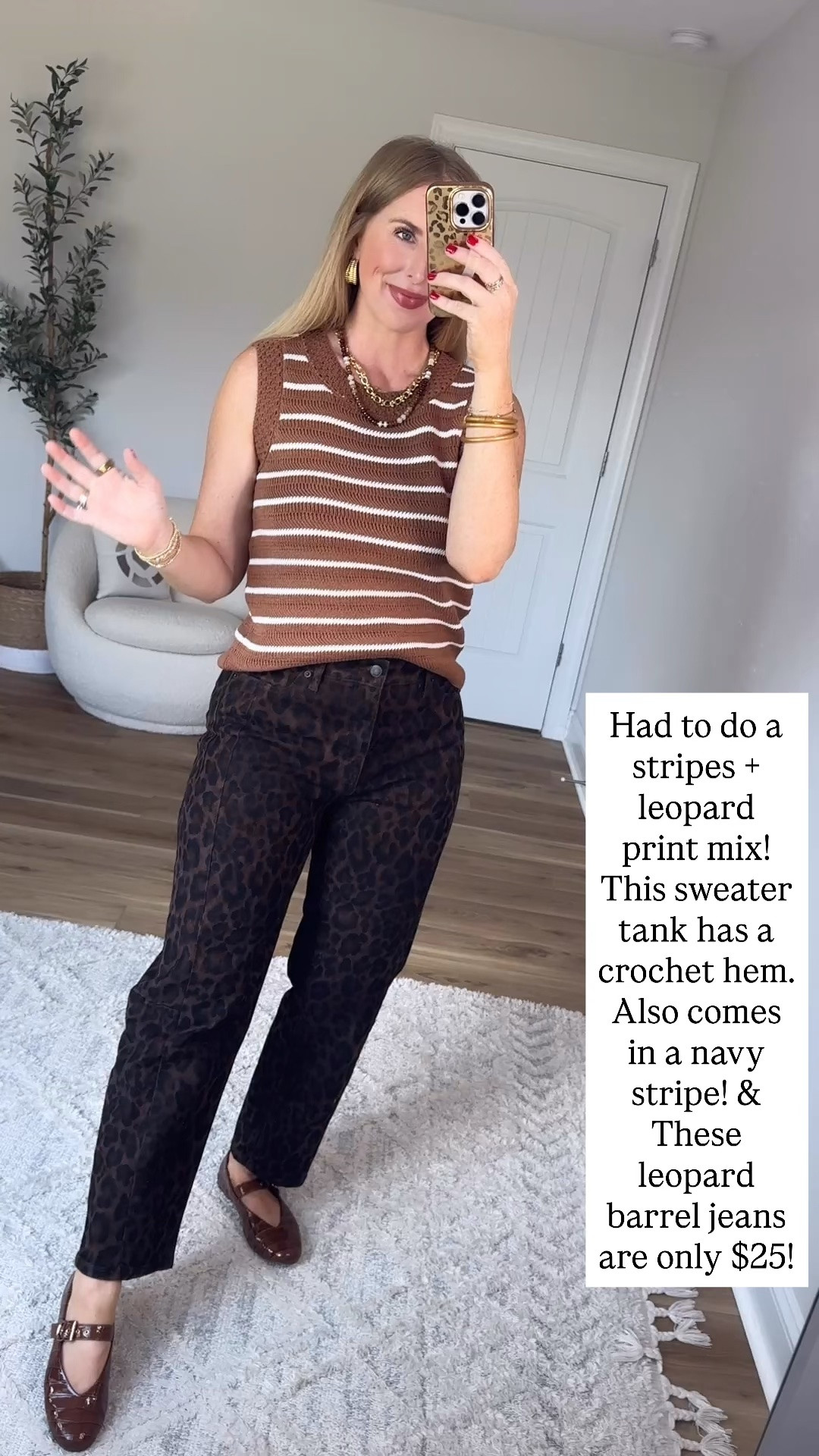 Walmart try on, scenario, leopard jeans, sweater vest

#LTKgrwm