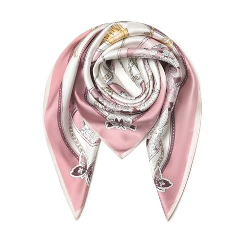 SHIROUYU 100% Mulberry Silk Scarf 35" Large Square Lightweight Scarf - Women's Silk Shawl -Silk Headband With Gift Packed | Amazon (US)