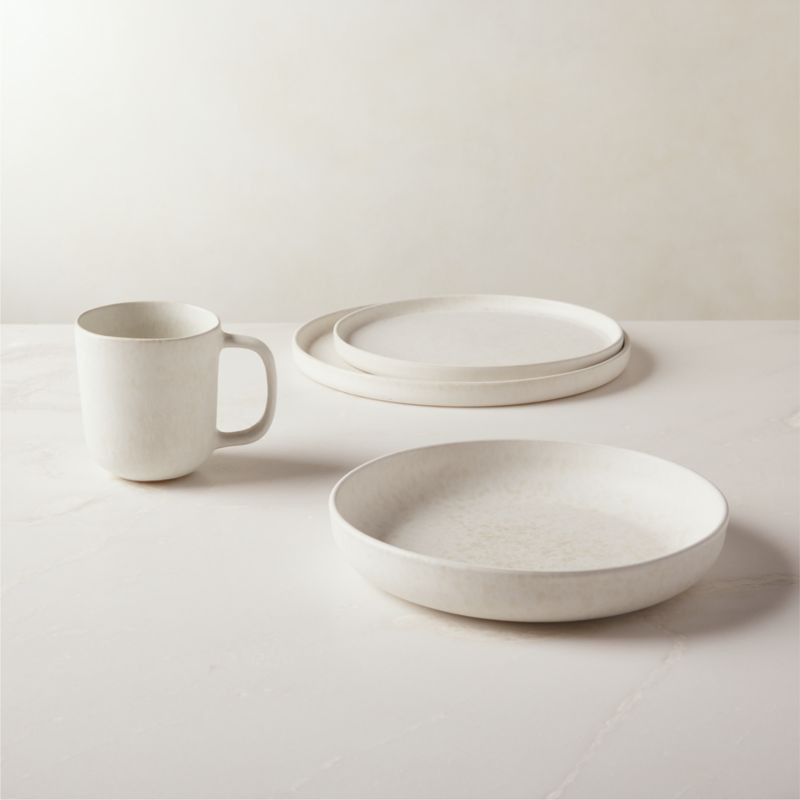Drift Modern 4-Piece White Dinnerware Set with Pasta Bowl + Reviews | CB2 | CB2