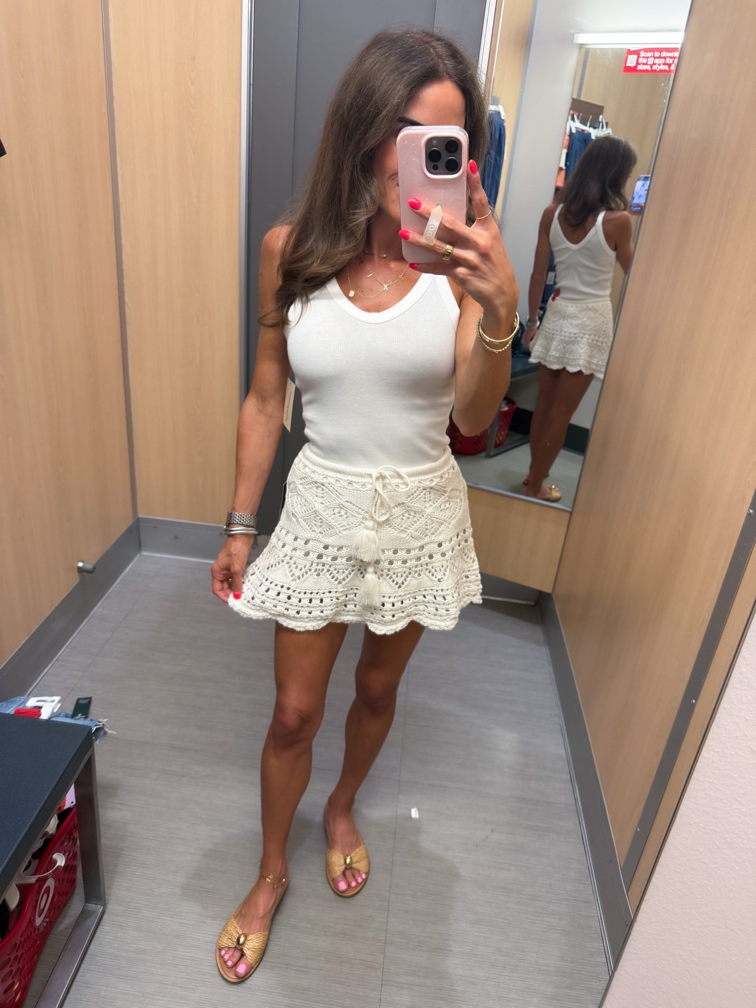 The cutest crochet skirt with lining can be worn with a tank or a swimsuit. Wearing smallest size

#LTKPetite #LTKootd