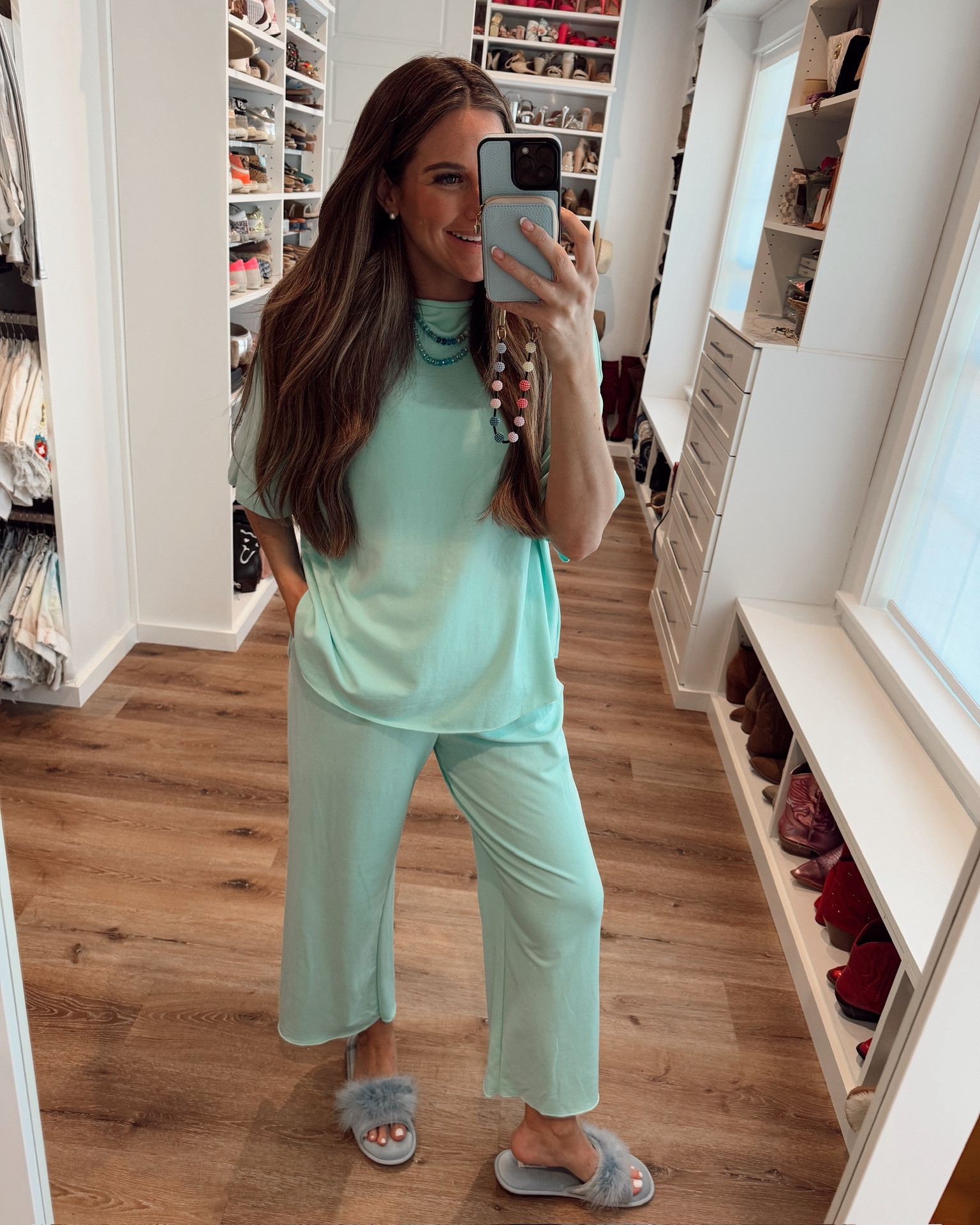 In a large two piece set and slippers - all fits tts.

#LTKStyleTip #LTKBaby #LTKFindsUnder50