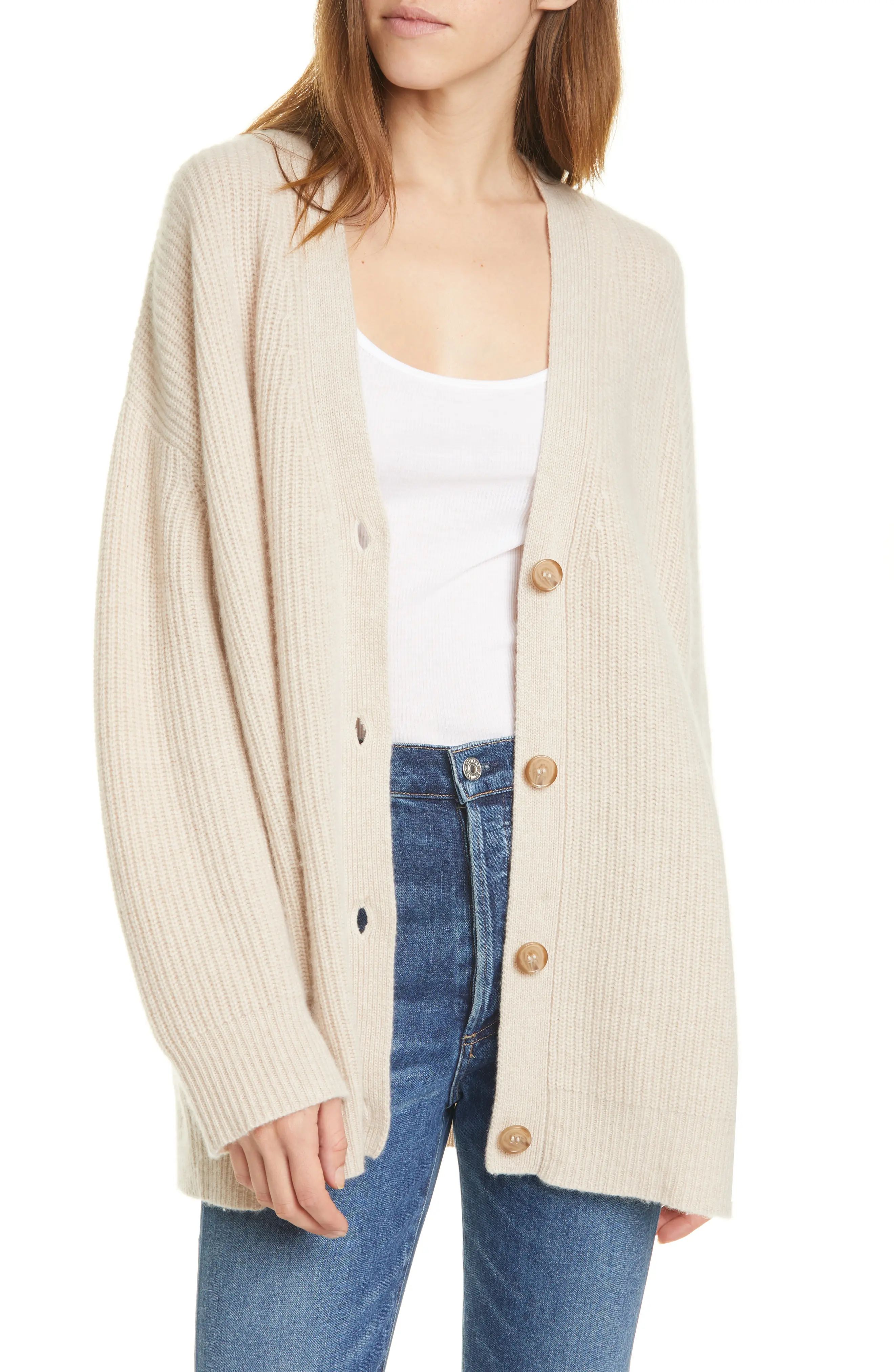 Jenni Kayne Cashmere Cocoon Cardigan in Oatmeal at Nordstrom, Size X-Large | Nordstrom