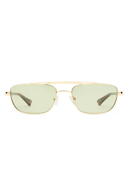 Le Specs Le Mimi 57mm Aviator Sunglasses in Gold/moss Mono at Nordstrom | Nordstrom