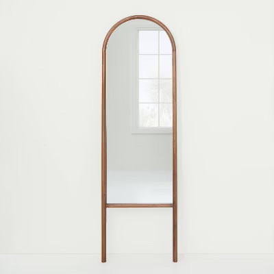 20" x 65" Wood Arched Floor Mirror Walnut - Threshold™ designed with Studio McGee | Target