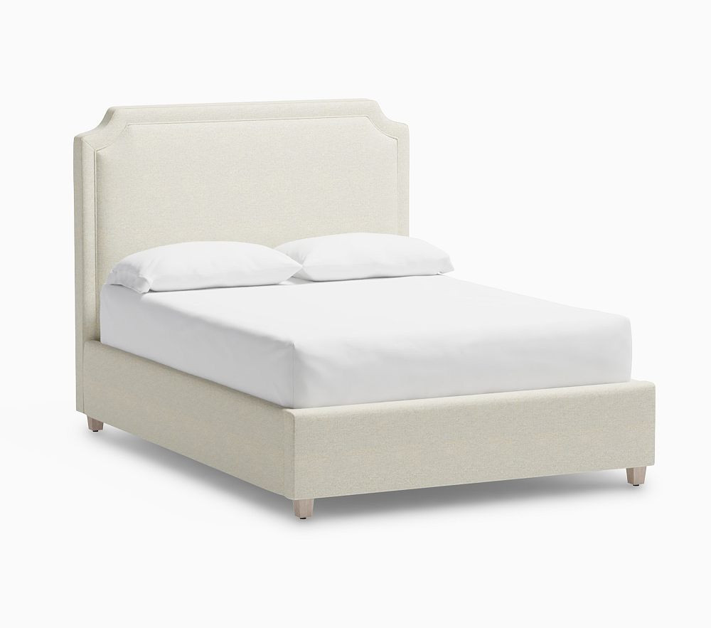 Ava Upholstered Storage Bed Full Performance Recycled Boucle Oatmeal | Pottery Barn Kids