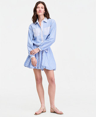 Women's Variegated Stripe Pull On Bubble-Hem Mini Skirt | Macy's
