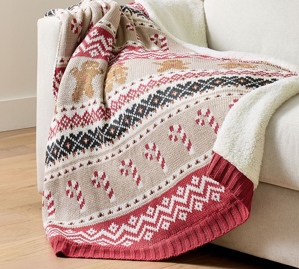 Spice Fair Isle Knit Jacquard Throw, Ivory Multi, 50"" x 60 | Pottery Barn (US)