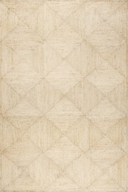 Ivory Juniper Jute Tiled 9' x 12' Area Rug | Rugs USA