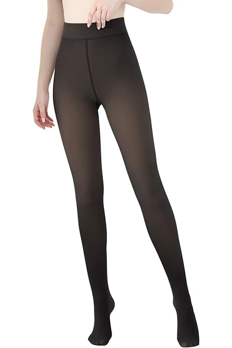 Women's Winter Tights Fleece Lined Pantyhose Opaque Warm Leggings Thicken Fake Translucent Tights... | Amazon (CA)