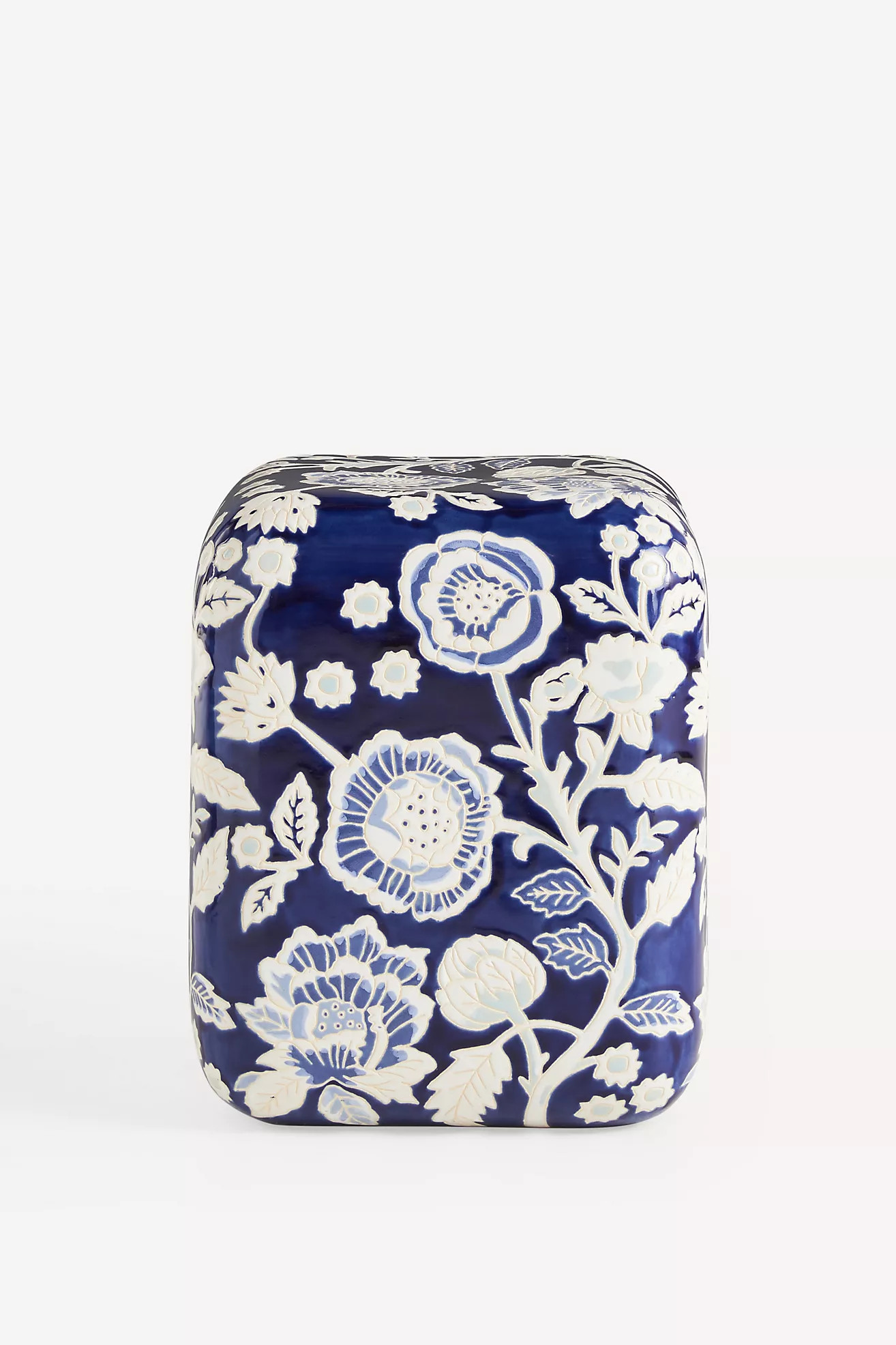 Freya Block-Print Ceramic Stool | Anthropologie (US)