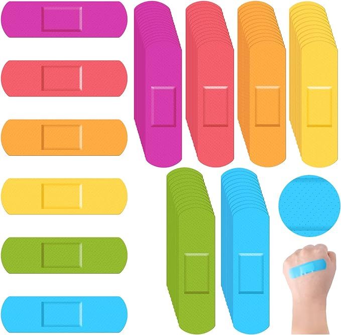 Yinder Kids Bandages Bulk Colorful Flexible Bandages Neon Waterproof Breathable Bandages Strip Pr... | Amazon (US)
