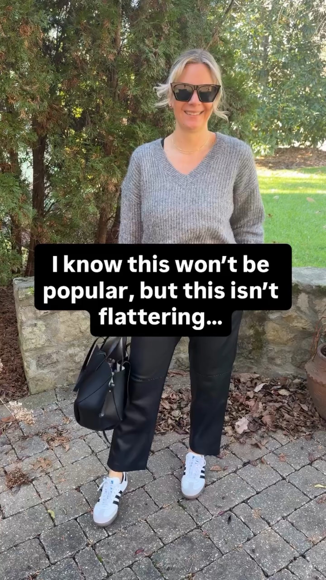 I know this feels counterintuitive — but longer, shapeless tops usually do the opposite of what you want them to do.

Instead of skimming the body, they pull the eye straight across the widest part of the torso and remove all sense of shape. The result? The outfit feels heavier and less intentional.

Flattering outfits aren’t about hiding.
They’re about proportion, structure, and where things hit.

This is one of the most common adjustments we make with clients — and one of the most freeing once you see the difference.