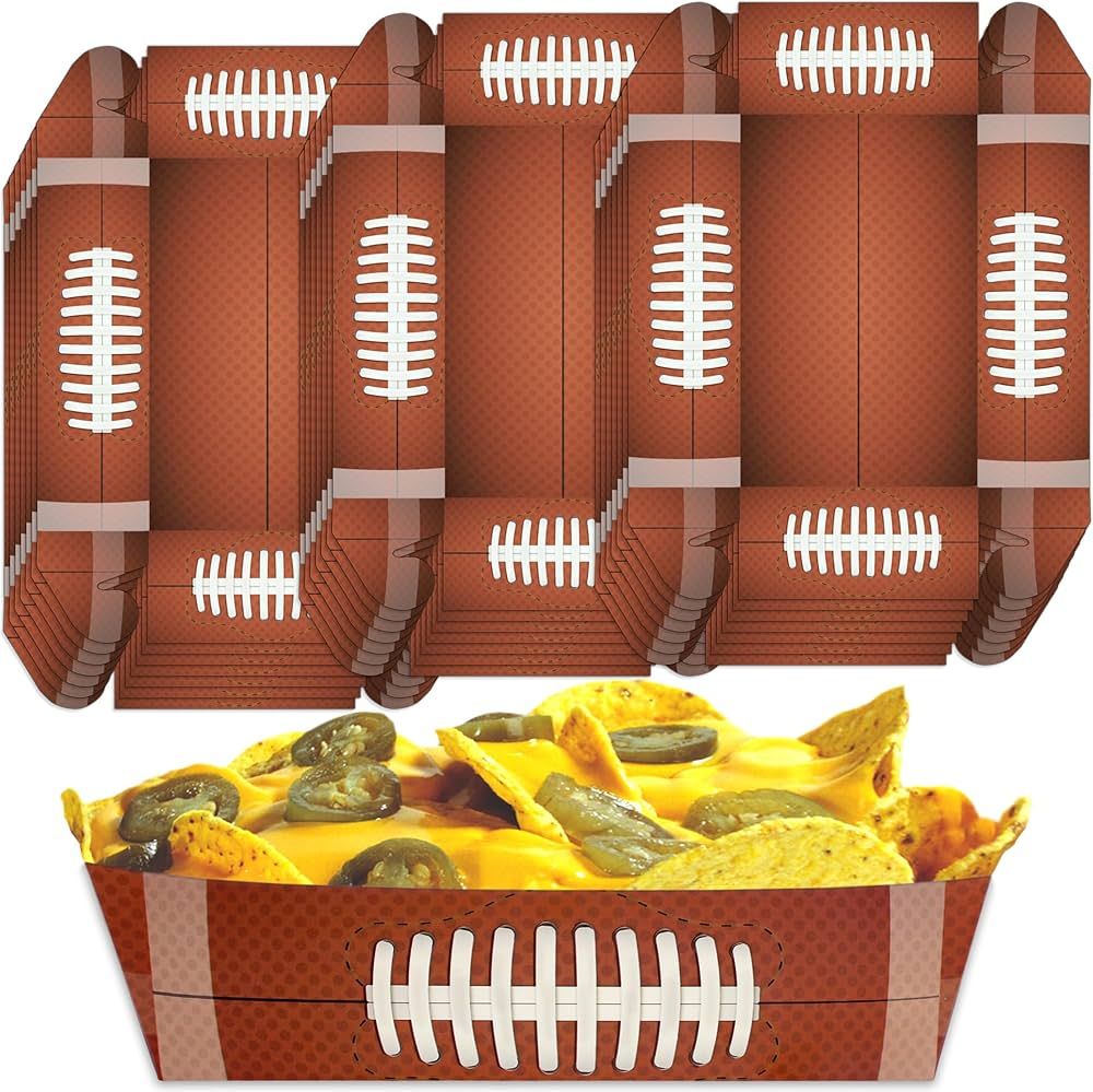 Football Disposable Paper Trays| (50 pcs) Fair Food Boats Concession Snacks| Carnival Nachos, Chi... | Amazon (US)