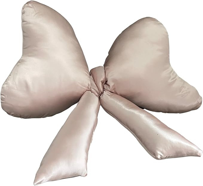 Bow Pillow - Big Bow Throw Pillow - Bow Shaped Pillow - Silky Satin - Coquette Decor - Bow Room D... | Amazon (US)