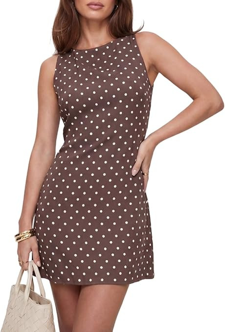 Women's Sleeveless Polka Dot Dress - Backless Design, Vintage Summer Casual and Party Mini Dresse... | Amazon (US)