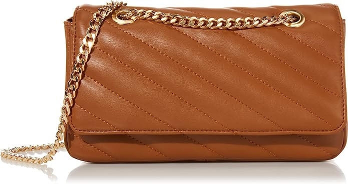 Amazon.com: The Drop Women's Koko Quilted Flap bag, Cognac, One Size : Clothing, Shoes & Jewelry | Amazon (US)