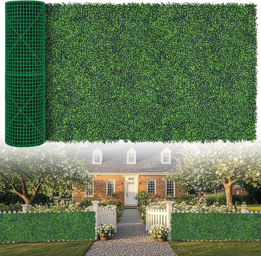 Artificial Boxwood Roll,40x120 in(33.3 sqft) UV-Anti Faux Ivy Grass Wall Backdrop for Balcony Pri... | Amazon (US)
