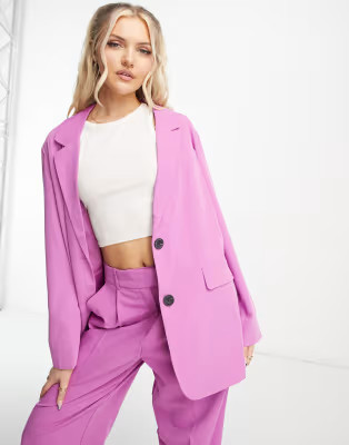 Vero Moda tailored oversized blazer in pink - part of a set | ASOS | ASOS (Global)