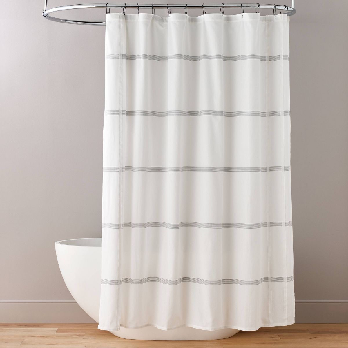 Simple Stripe Shower Curtain Gray/Cream - Hearth & Hand™ with Magnolia | Target
