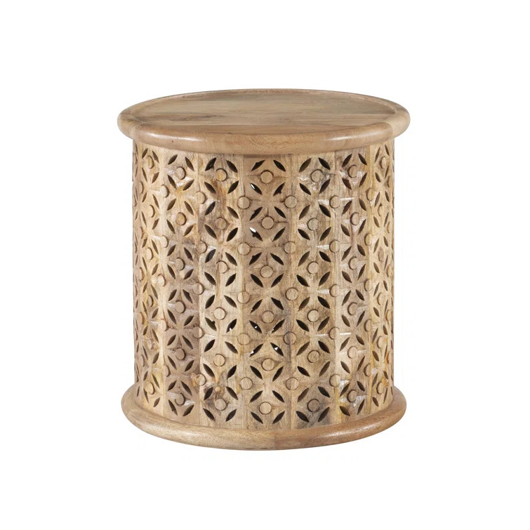 Eakin 18'' Tall Solid Wood Drum End Table | Wayfair North America