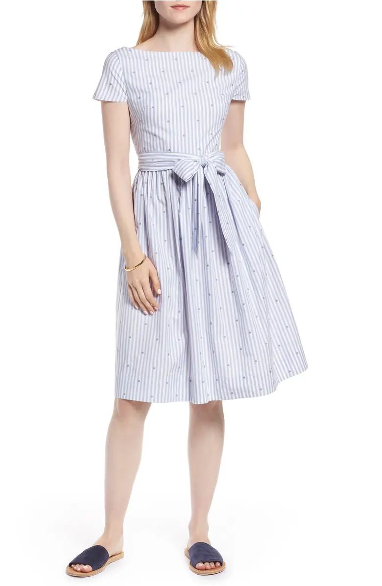 1901 Stripe & Dot Cotton Dress (Regular & Petite) | Nordstrom