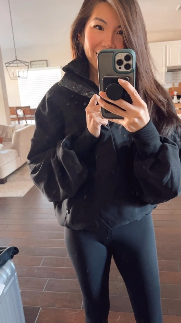black popflex half-zip pullover, size xs  