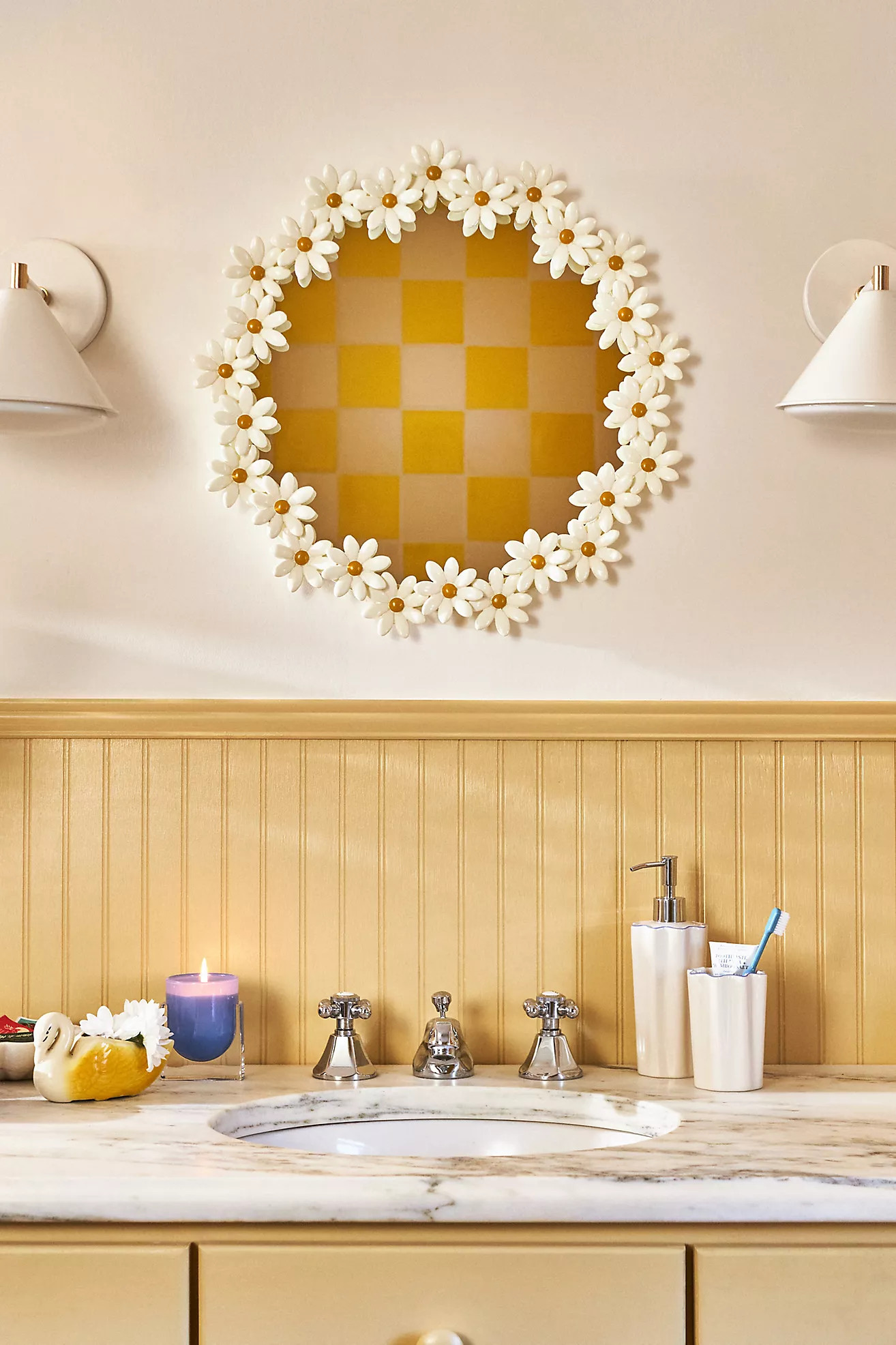 Aster Daisy Round Mirror | Anthropologie (US)