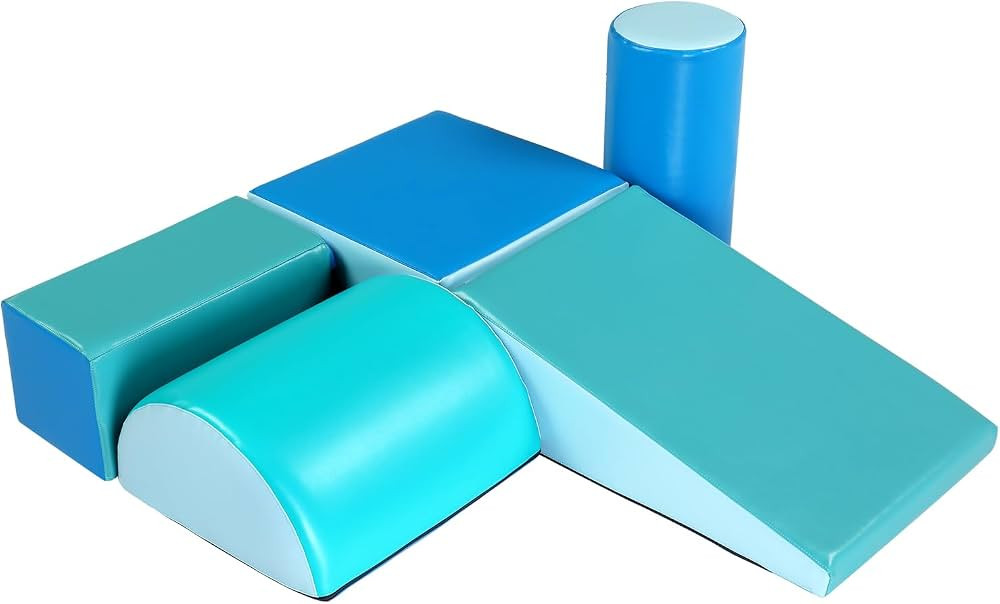 JOYMOR Soft Foam Climbing Blocks 5-Pieces Set, Crawl and Climb Foam Blocks, Beginner Toddler Clim... | Amazon (US)
