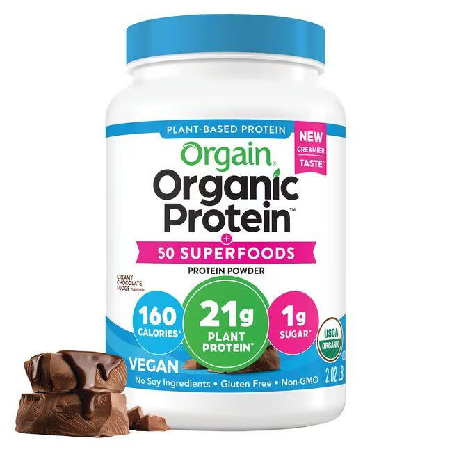 Orgain Organic Protein + 50 Superfoods Powder - Creamy Chocolate | 21 G Protein 32.3 oz Powder | Swanson