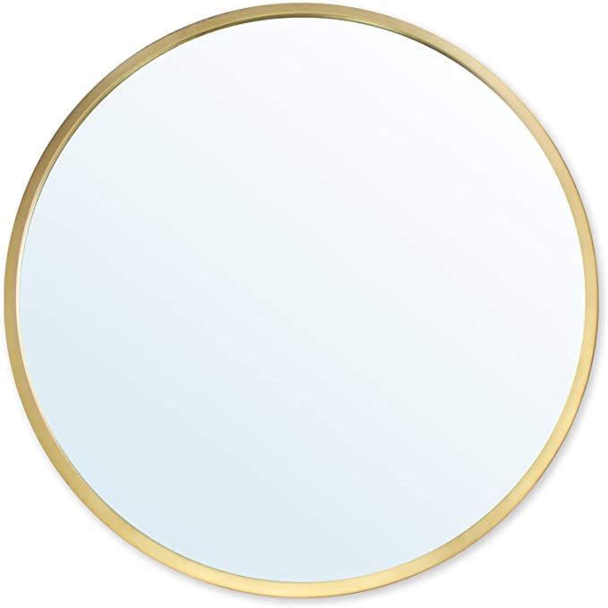 ZENIDA Round Wall Mirror,24-inch Large Circle Mirror,Gold Metal Framed Wall-Mounted Bathroom Mirr... | Amazon (US)