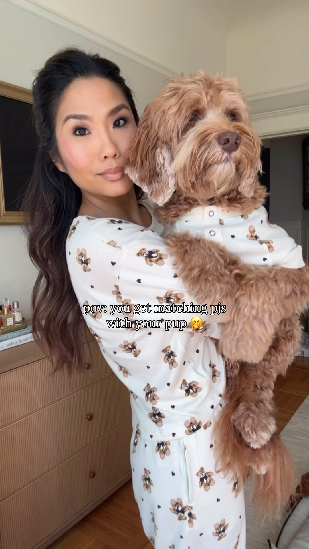 Matching teddy bear pajamas 🧸🐻

True to size, I’m wearing xs and Hudson I wearing medium! 

#LTKstorytime #LTKPetite #LTKootd