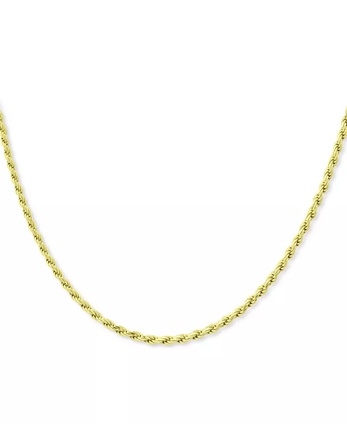 Rope Link 18" Chain Necklace in 18k Gold-Plated Sterling Silver, Created for Macy's | Macy's
