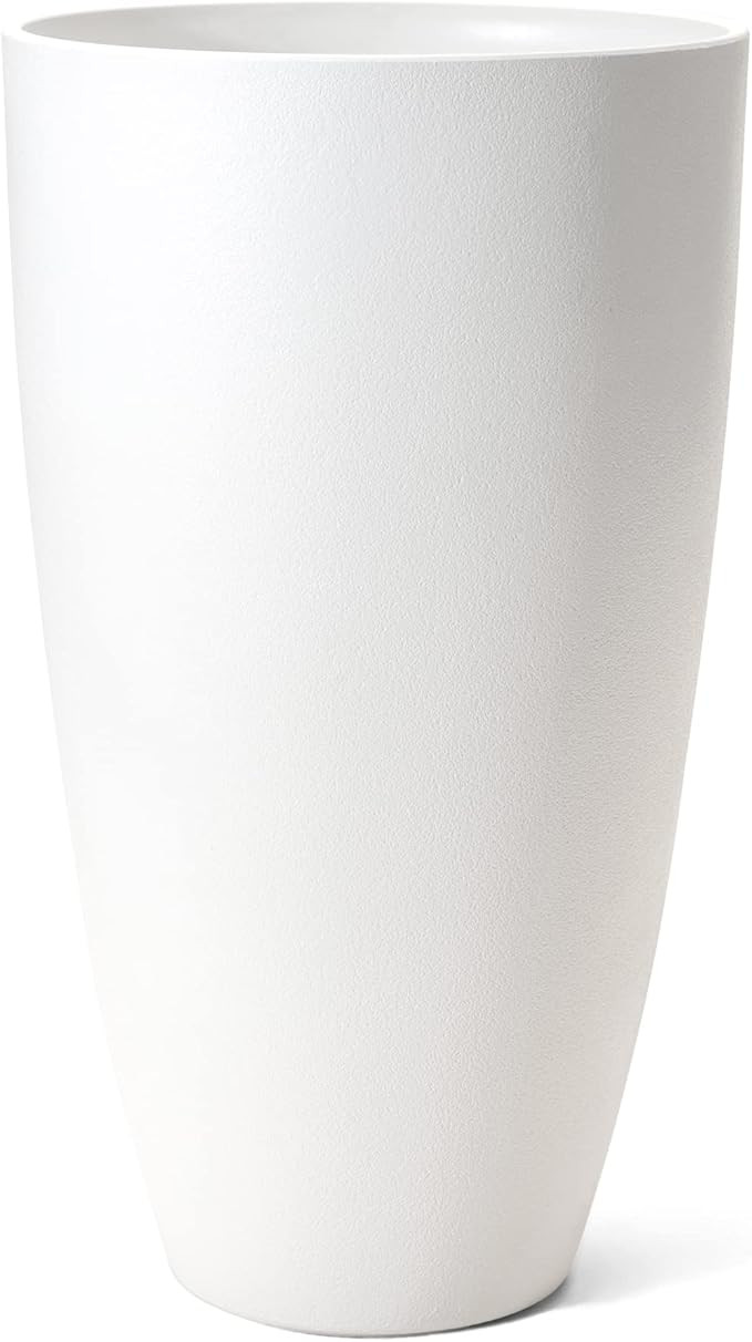 LA JOLIE MUSE Tall Planters Outdoor Indoor - 20 inch Modern White Flower Pots with Drainage Holes... | Amazon (US)